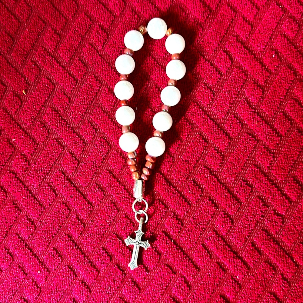 Handmade by me mini rosary  genuine gemstones.